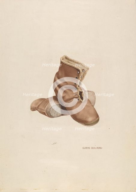 Child's Shoes, c. 1940. Creator: Gladys M. Guillaudeu.