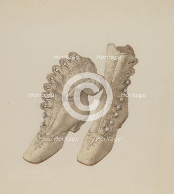 Child's Shoes, c. 1940. Creator: Stella Mosher.