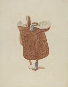 Child's Side Saddle, c. 1940. Creator: Randolph F Miller