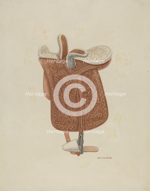 Child's Side Saddle, c. 1940. Creator: Randolph F Miller.