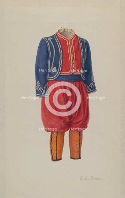 Child's Soldier Suit, c. 1938. Creator: Adele Brooks.