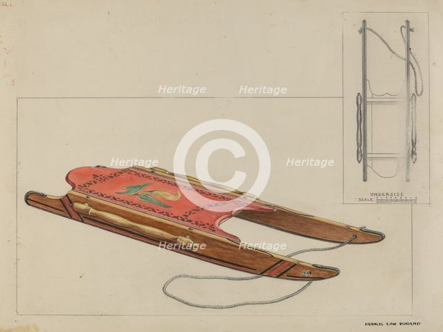 Child's Sled, c. 1937. Creator: Francis Law Durand.