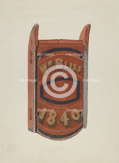 Child's Sled, c. 1937. Creator: Ingrid Selmer-Larsen.