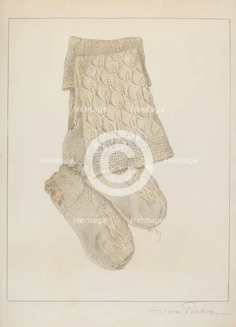 Child's Stocking, c. 1938. Creator: Cora Parker.