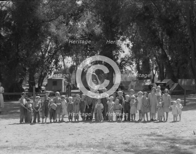 Child welfare program, Resettlement Administration Marysville camp for migrants, California, 1935. Creator: Dorothea Lange.
