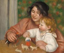 Child with Toys - Gabrielle and the Artist's Son, Jean, 1895-1896. Creator: Pierre-Auguste Renoir