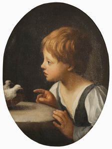 Child with Two Doves. Detail from "The Purification of the Virgin". Creator: Unknown