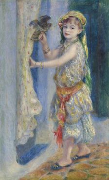 Child With A Bird (Mademoiselle Fleury In Algerian Costume), 1882. Creator: Pierre-Auguste Renoir