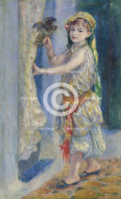 Child With A Bird (Mademoiselle Fleury In Algerian Costume), 1882. Creator: Pierre-Auguste Renoir.