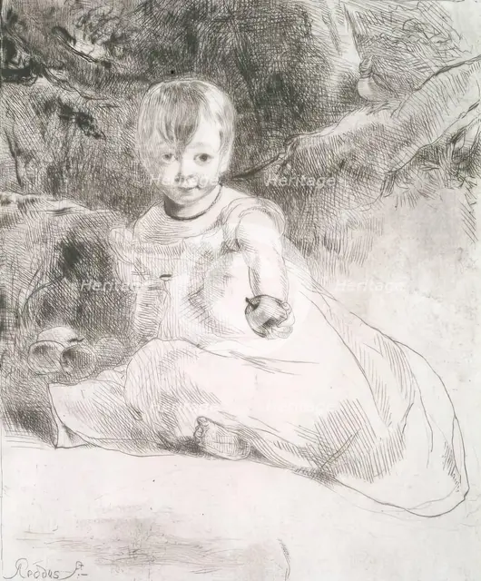 Child with an Apple: Portrait of the Artist's Niece, Agnes Paul, 1826. Creator: Andrew Geddes.