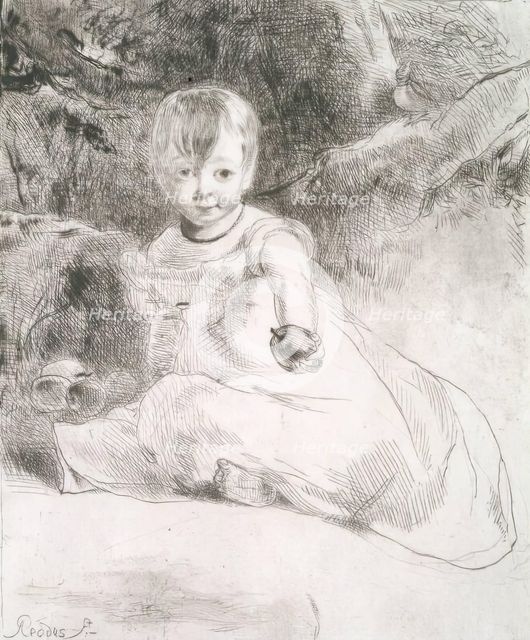 Child with an Apple: Portrait of the Artist's Niece, Agnes Paul, 1826. Creator: Andrew Geddes.