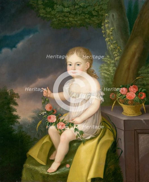 Child with Flowers, 1800-1830. Creator: Unknown.