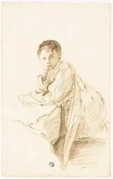 Child with Musical Instrument, n.d. Creator: Thomas Barker