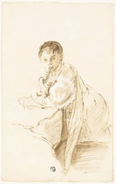Child with Musical Instrument, n.d. Creator: Thomas Barker.