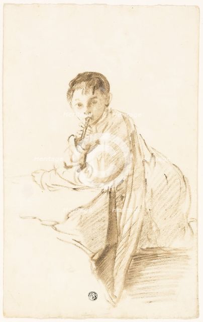 Child with Musical Instrument, n.d. Creator: Thomas Barker.