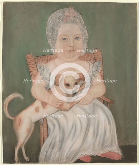 Child with Pet Dog, c. 1825. Creator: Micah Williams.