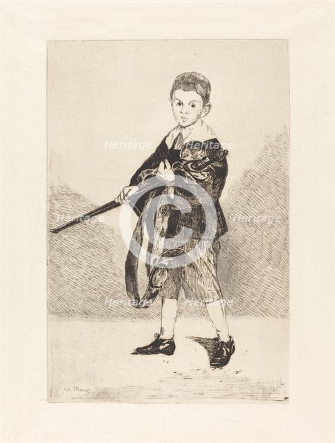 Child with Sword, Turned to the Left (L'Enfant à l'épée, tourné à gauche), 1862. Creator: Edouard Manet.