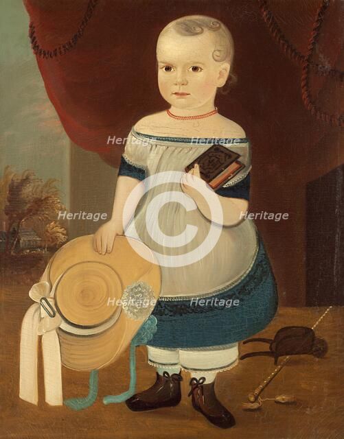 Child with Straw Hat, c. 1846/1873. Creator: William Matthew Prior.