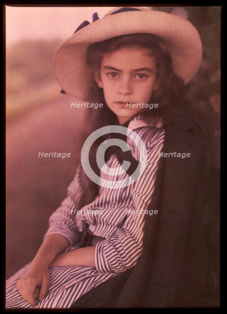 Child with Striped Dress (Younger Raab Child), 1907. Creator: Alfred Stieglitz.