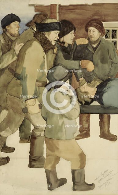 Childhood Memory (Men, Boy and Father, a sketch for Childhood Memory), 1902. Creator: Juho Rissanen.