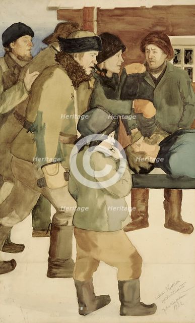 Childhood Memory (Men, Boy and Father, a sketch for Childhood Memory), 1902. Creator: Juho Rissanen.
