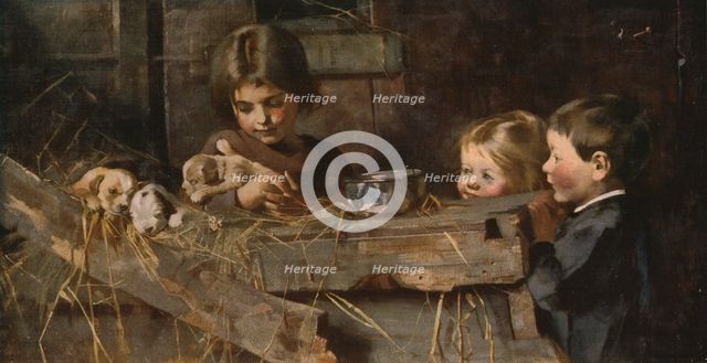 'Childhood's Treasures', 1886, (c1930).  Creator: Marianne Stokes.