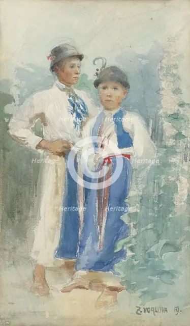 Children - costume study, 1919. Creator: Zdenka Vorlova-Vlckova.
