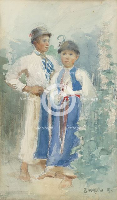 Children - costume study, 1919. Creator: Zdenka Vorlova-Vlckova.