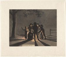 Children clustered around a Saint Martin's bonfire, 1805-1808. Creator: Christiaan Andriessen