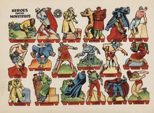 Children cut-out from the series Heroes vs. Monsters by Bruguera publishers, Barcelona, ??1945