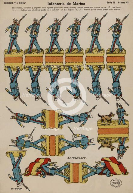 Children cut-out 'Infantería de Marina' (Marine), by la Tijera publishers, 1940.