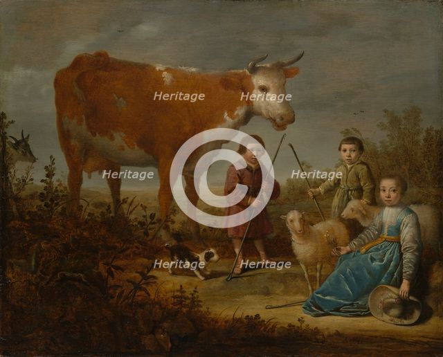 Children and a Cow, 1635-39. Creator: Aelbert Cuyp.