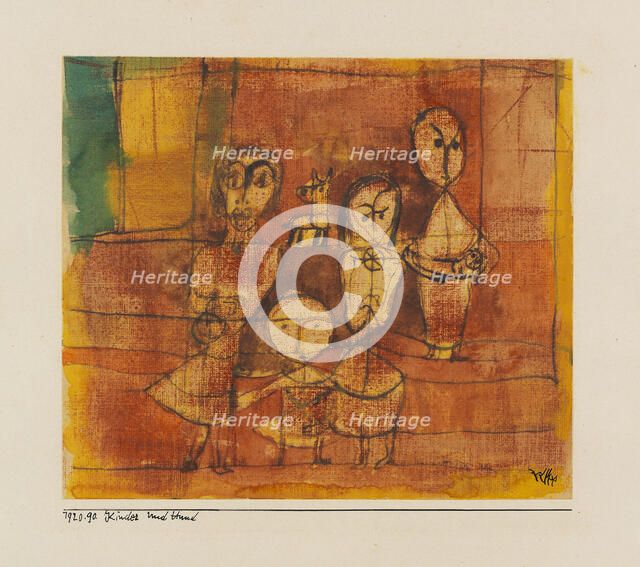 Children And Dog, 1920. Creator: Klee, Paul (1879-1940).