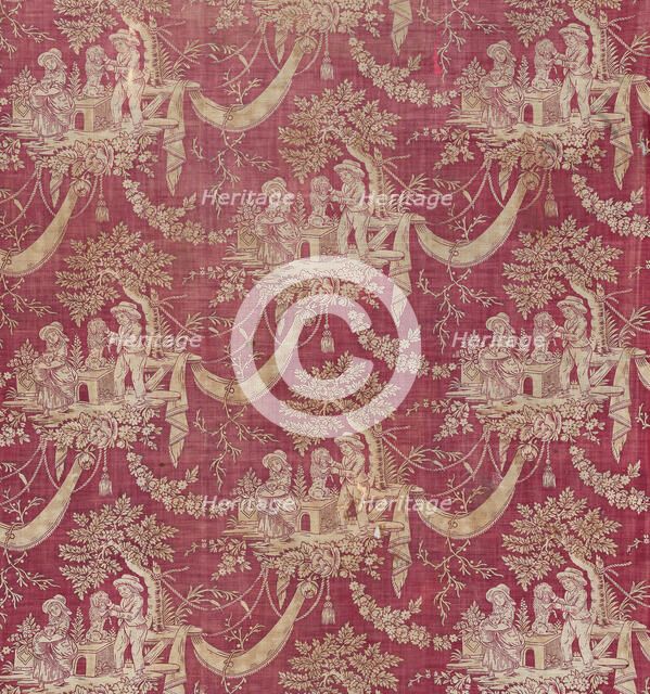 Children and Pets (Furnishing Fabric), Normandie, 1800/1820. Creator: Unknown.