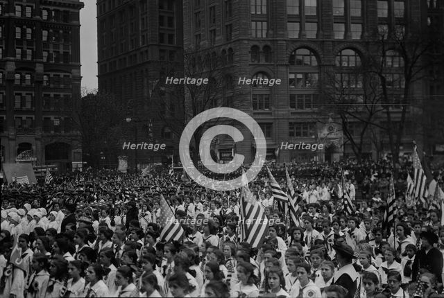 Children at City Hall, 4/27/17, 1917. Creator: Bain News Service.