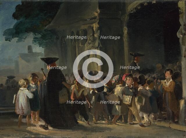 Children at a Church Door, Between 1817 and 1845. Artist: Charlet, Nicolas-Toussaint (1792-1845)