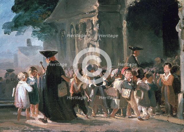 'Children at a Church Door', c1817-1845. Creator: Nicolas-Toussaint Charlet.