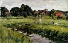 Children at a Creek late 19th or 20th century. Artist: Johannes Hansch