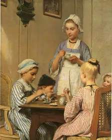 Children at Breakfast, 1879. Creator: Albert Anker