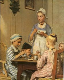 Children at Breakfast, 1879. Creator: Albert Anker