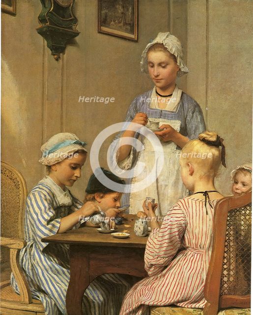Children at Breakfast, 1879. Creator: Albert Anker.