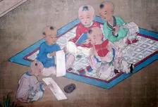 Children at play, Japanese painting, 18th century