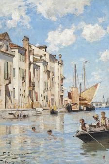 Children Bathing, 1882. Creator: Carl Skanberg