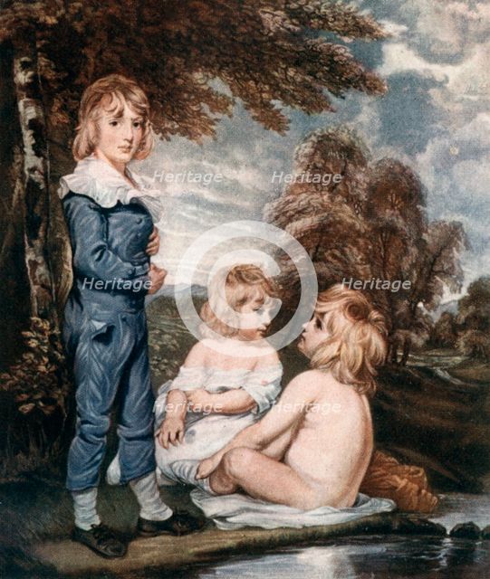 'Children Bathing', 18th century, (1912).Artist: L Edwards