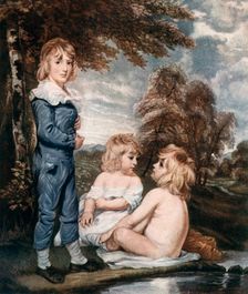 Children Bathing 18th century, (1912).Artist: L Edwards