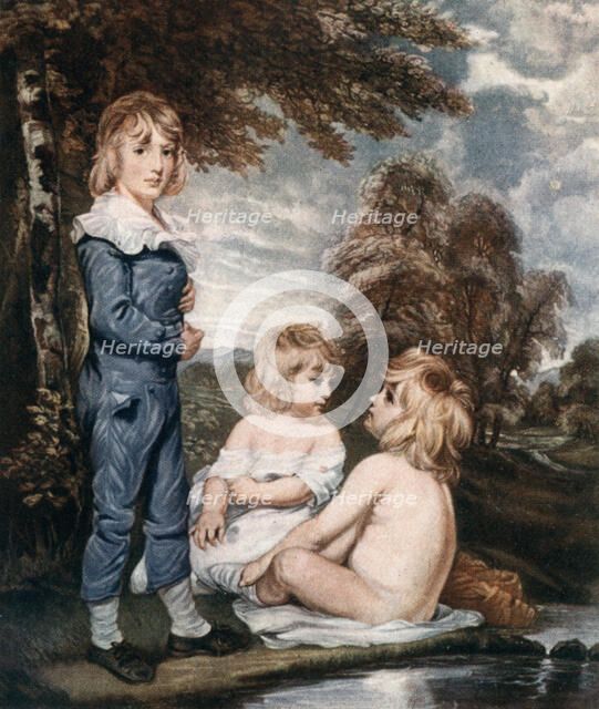'Children Bathing', 18th century, (1912).Artist: L Edwards