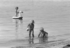 Children bathing in the Öresund, Bostahusen, Landskrona, Sweden 1966