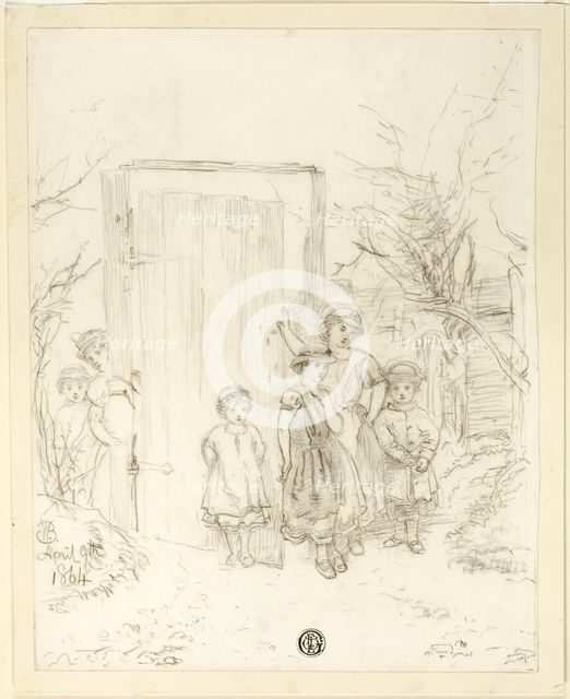 Children by a Door, 1864/99. Creator: Unknown.