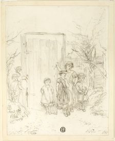 Children by a Door, 1864/99. Creator: Unknown