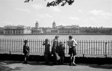 Children by the River Thames, London, c1945-c1965. Artist: SW Rawlings